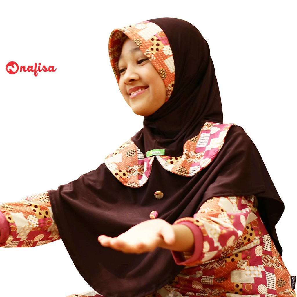 Nafisa Feyza Haruni - Jilbab Instan Anak Motif | Hijab Bergo Anak Lucu