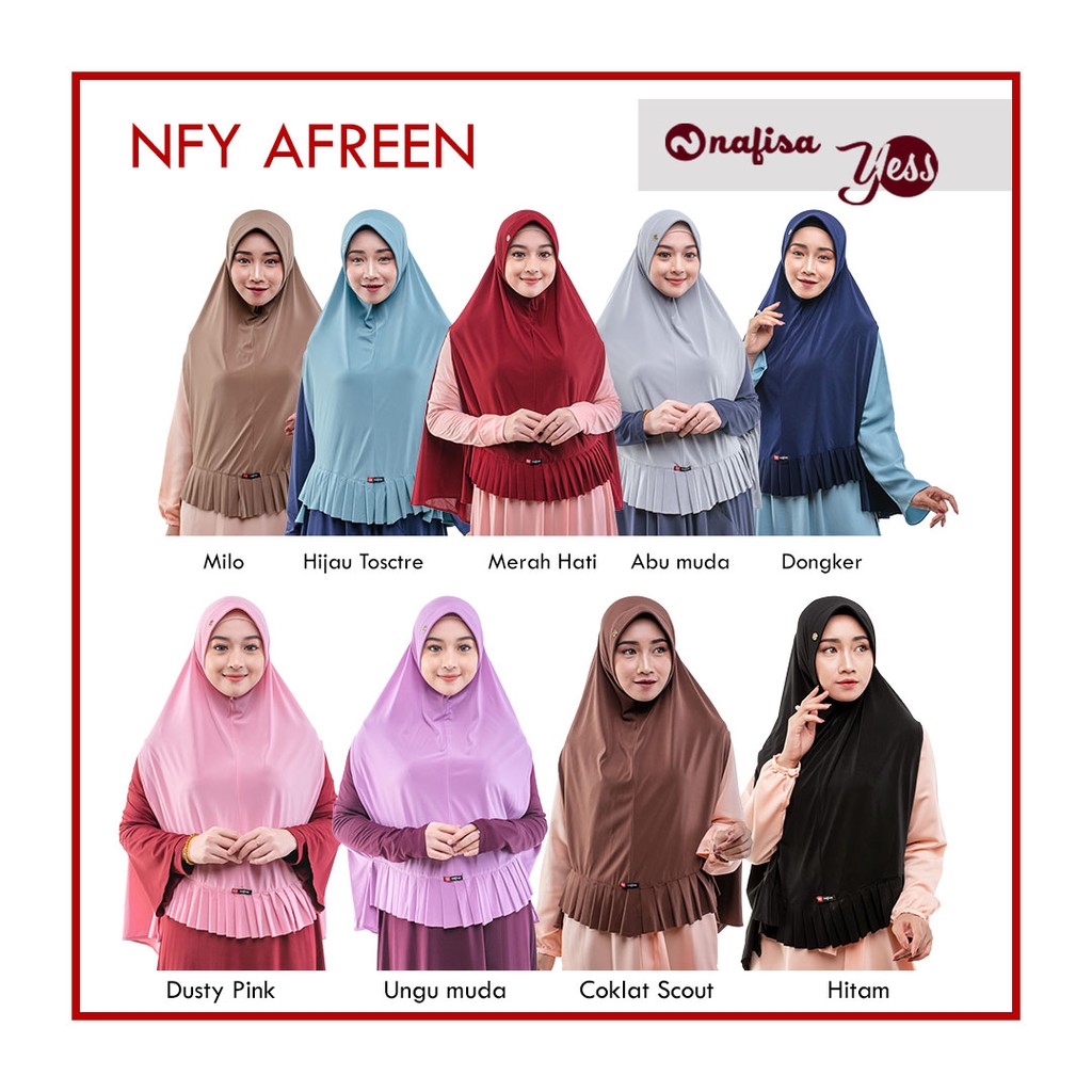 Nafisa Afreen Yess - Jilbab Bergo Syar'i - Hijab Instan Pet Premium