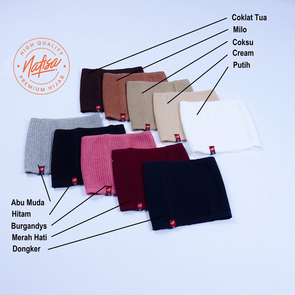 Nafisa Ciput Umi | Inner Rajut 1 Warna Anti Pusing | Ciput Jilbab Instan