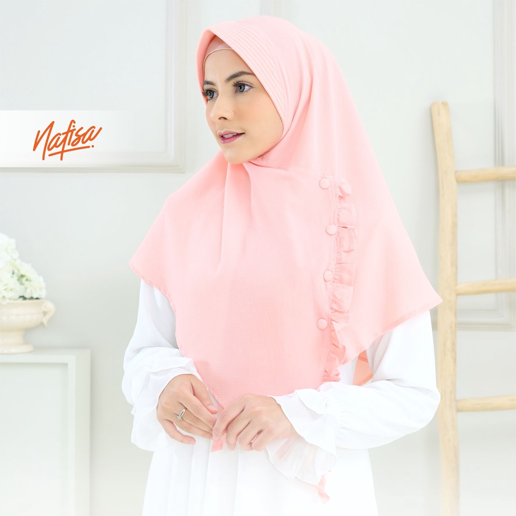 Nafisa Feyza Fadheela | Jilbab Instan Bergo Dewasa Bahan Woven Diamond Crepe