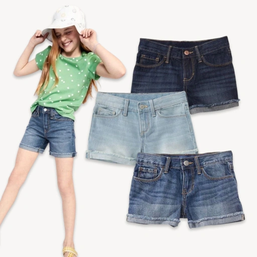 Image of Oldnavy Girls Cuff Denim Shorts