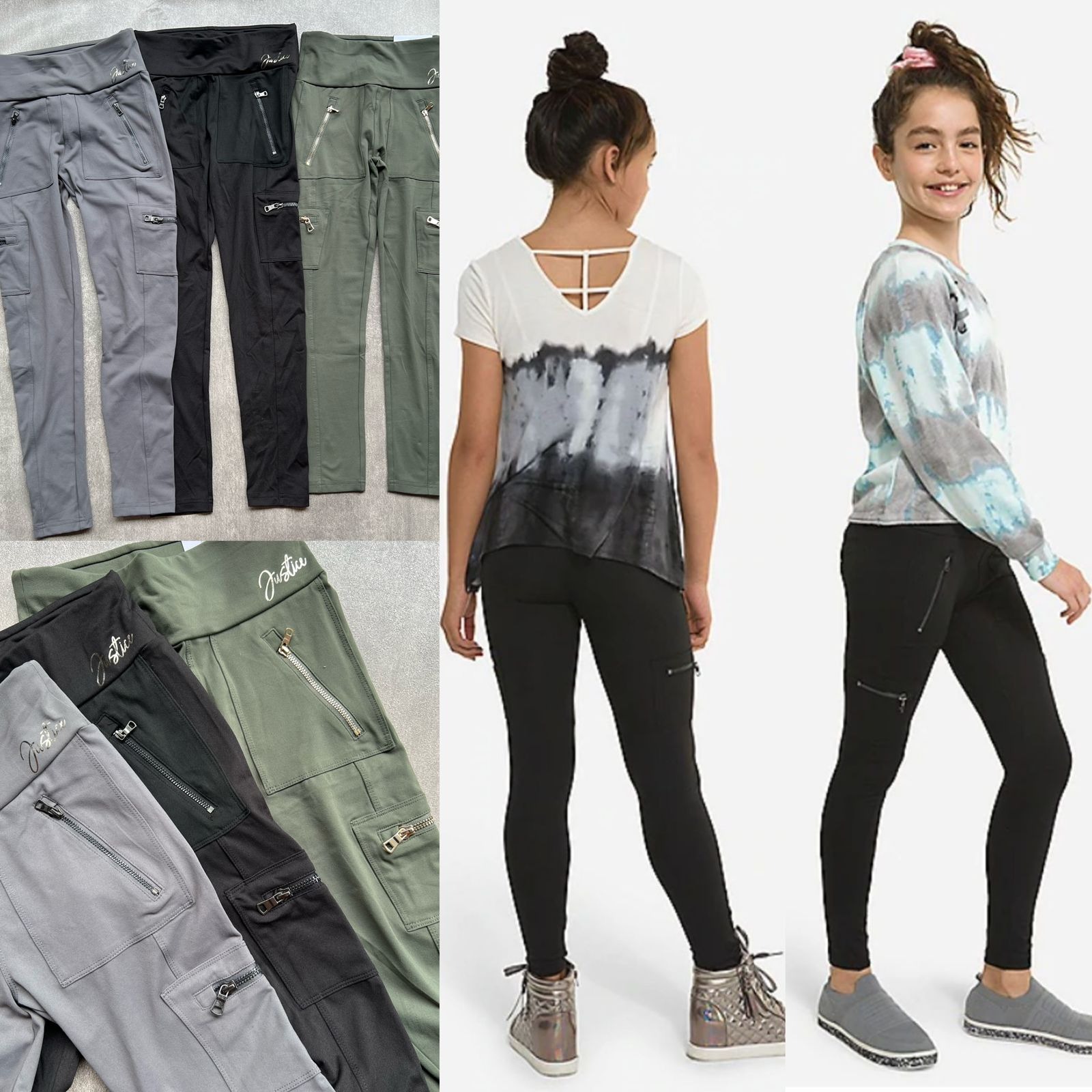 JUSTICE Cargo Zipper Pants