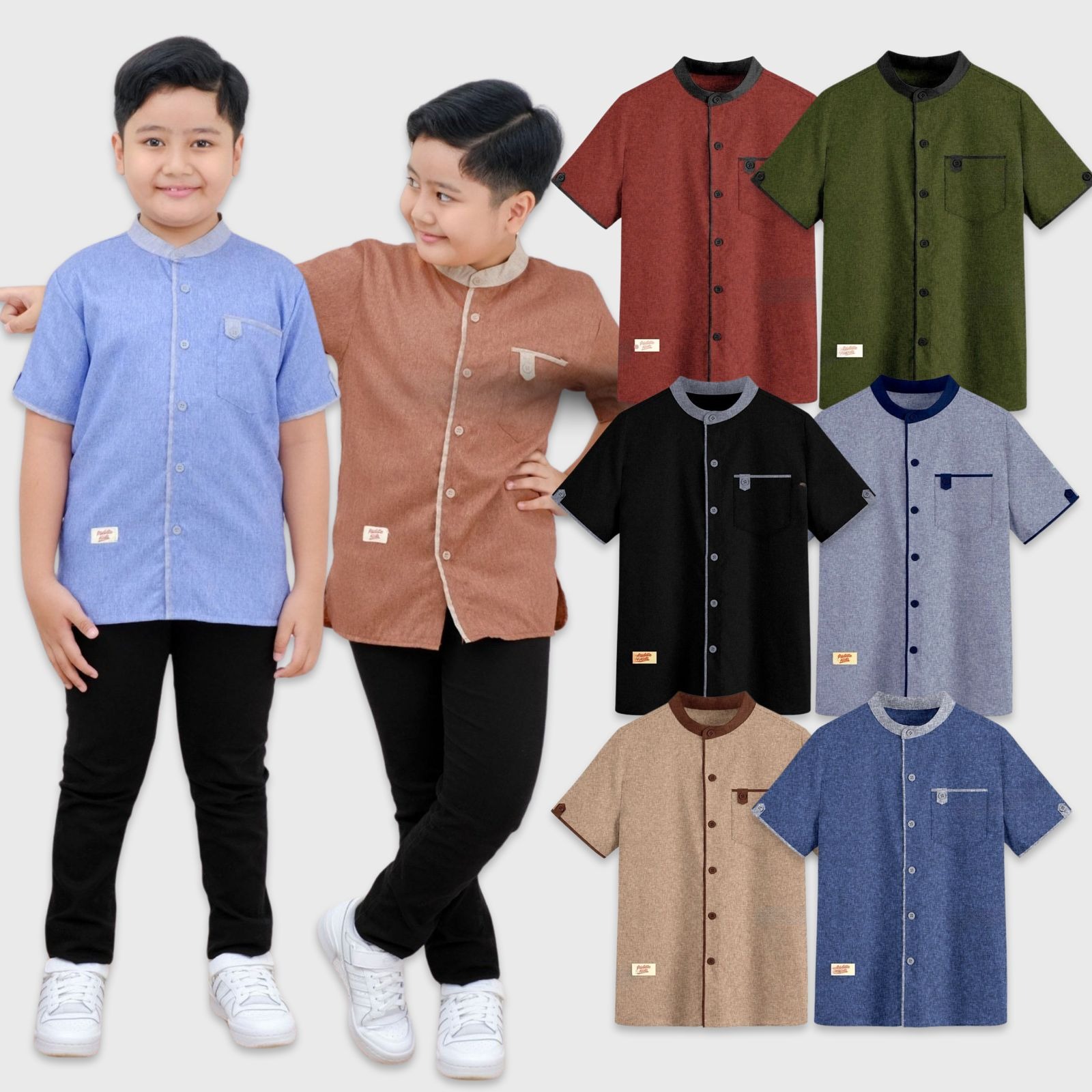 Kemeja Koko Lengan Pendek Katun