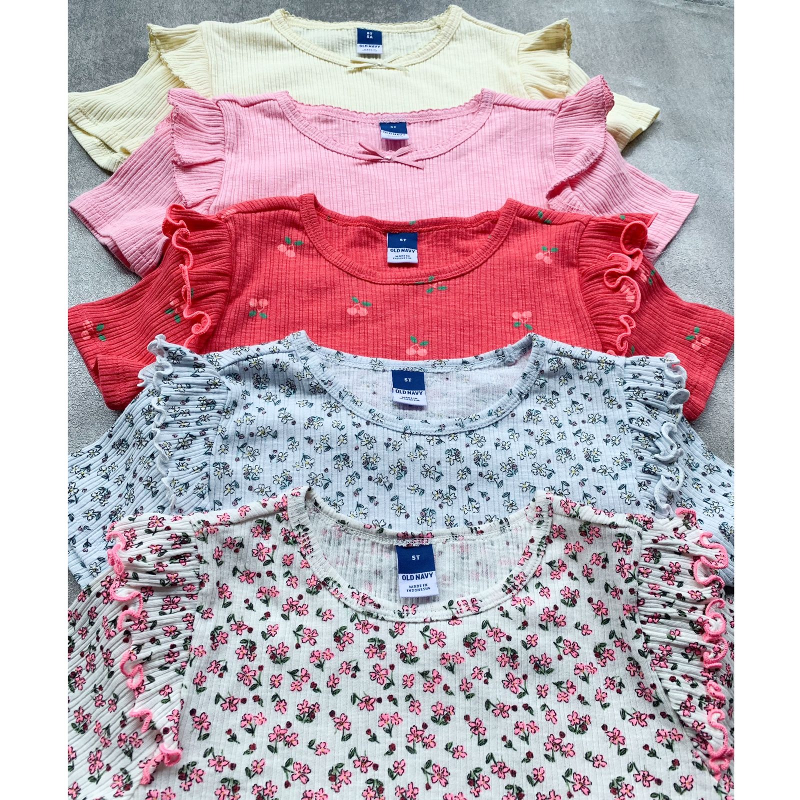 OLDNAVY Girls Ruffle Rib T-Shirts