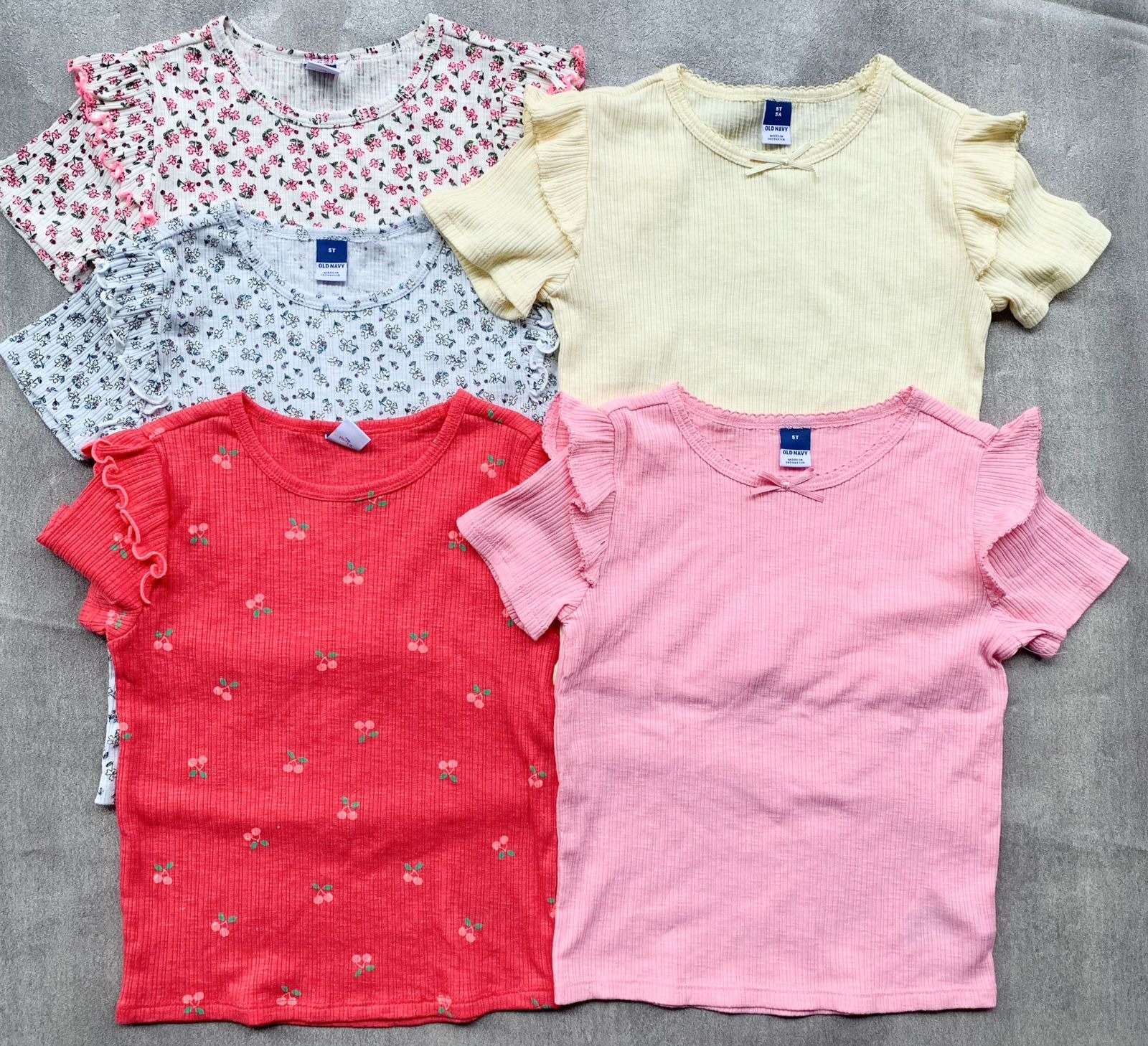 OLDNAVY Girls Ruffle Rib T-Shirts