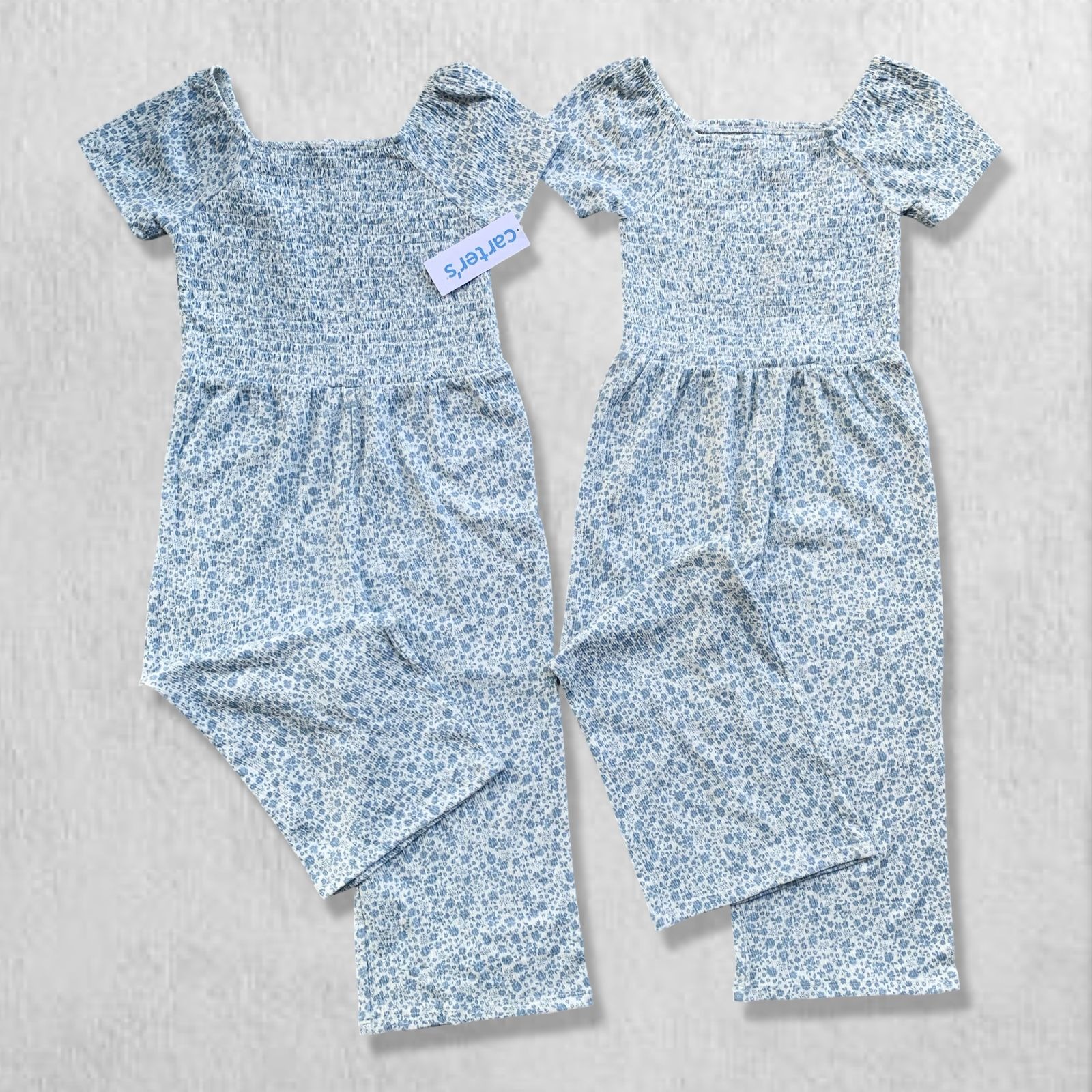 Carters Smocked Floral Jumpsuit