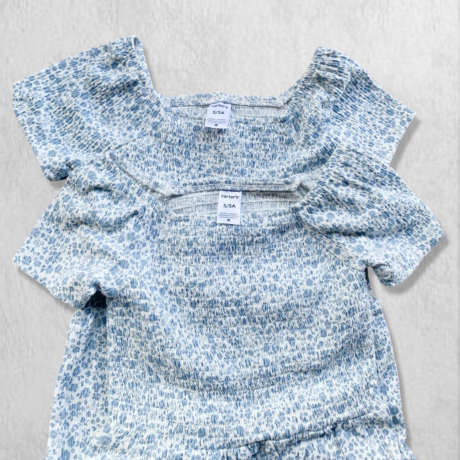 Carters Smocked Floral Jumpsuit