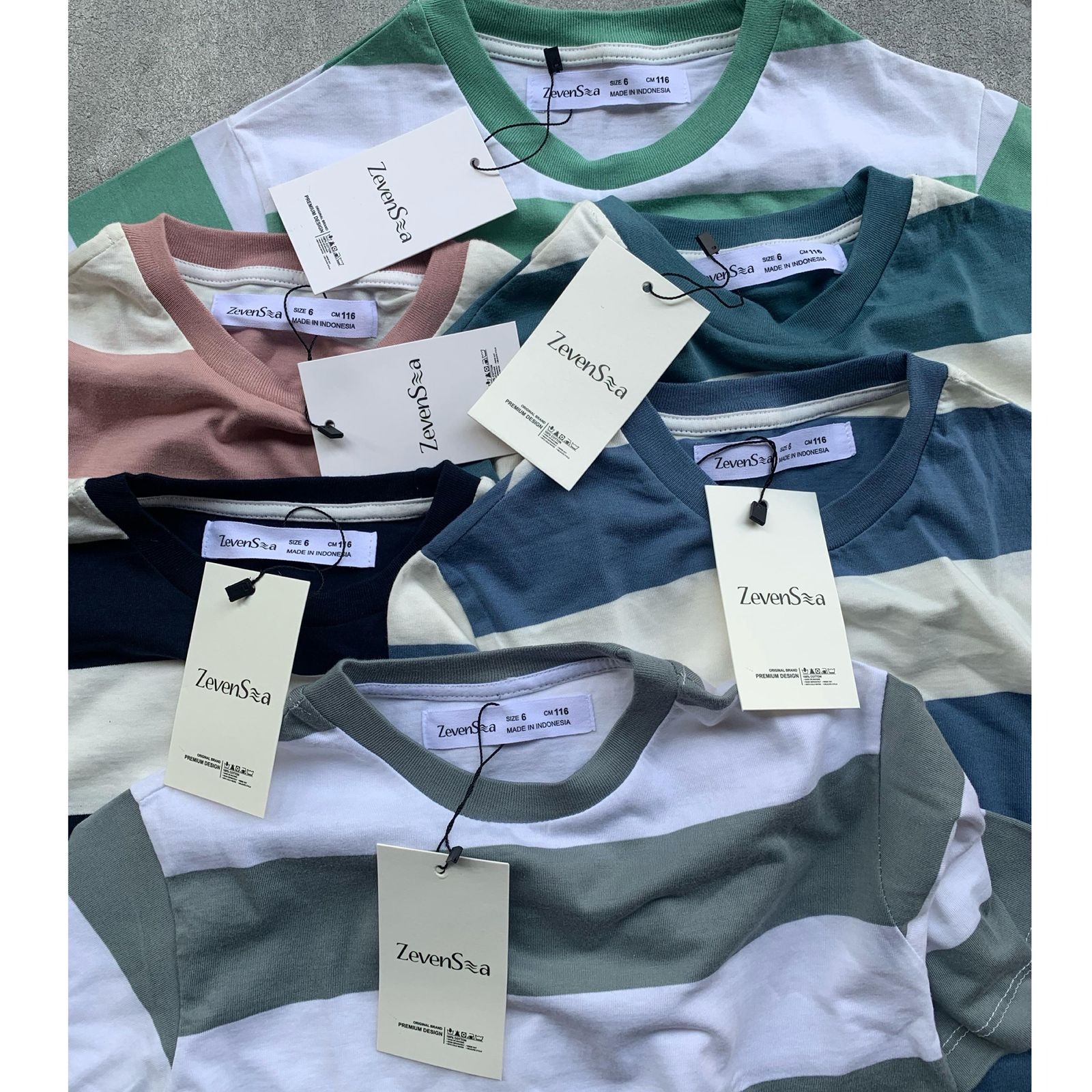 Zevensea Girls Striped T-Shirts