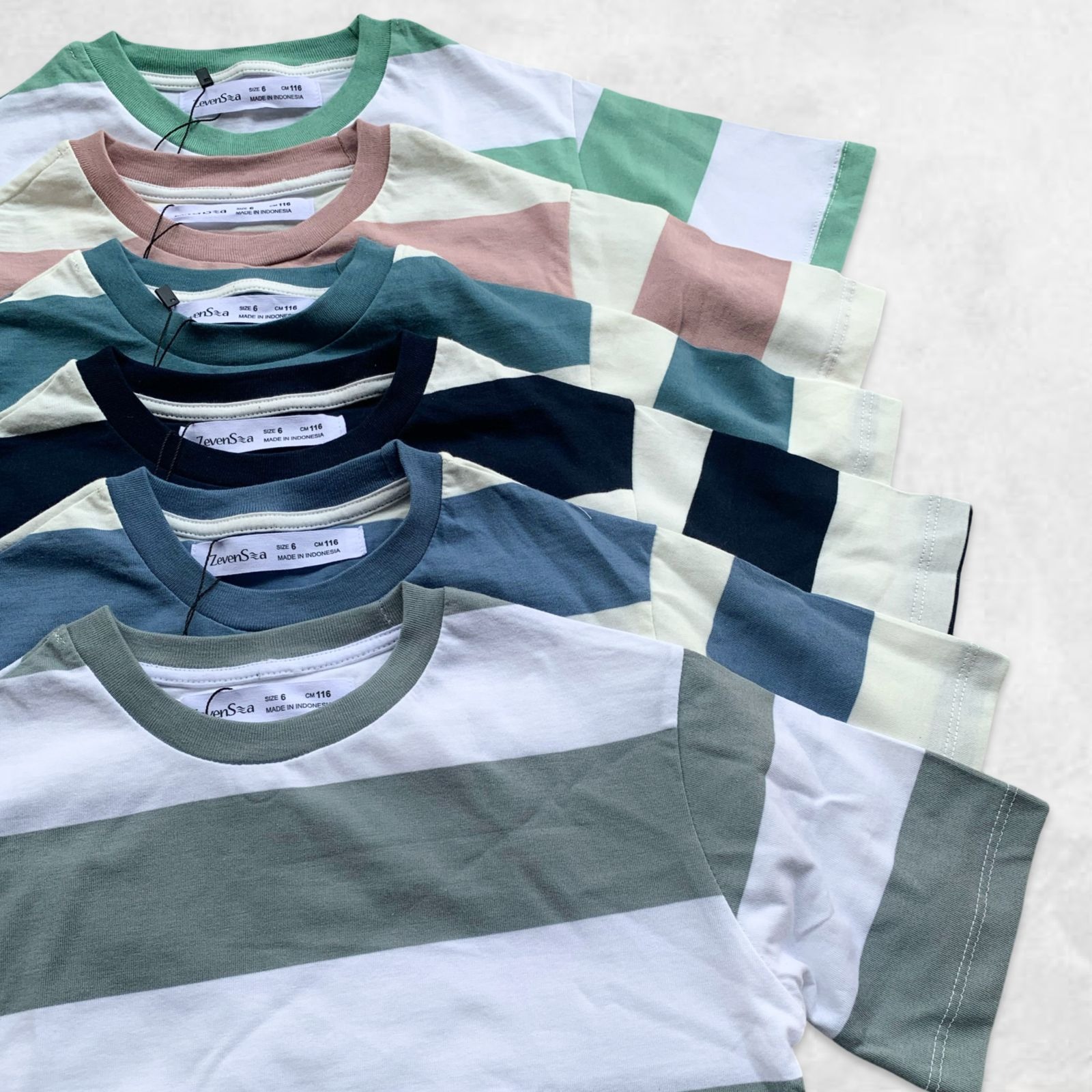 Zevensea Girls Striped T-Shirts
