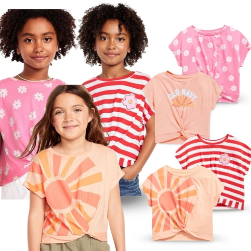 Image of OLDNAVY Girls Twist-Front T-Shirts