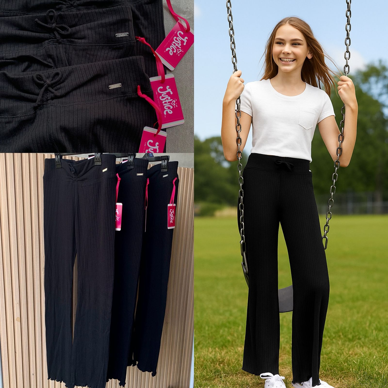 Justice Girls Ribbed Pants