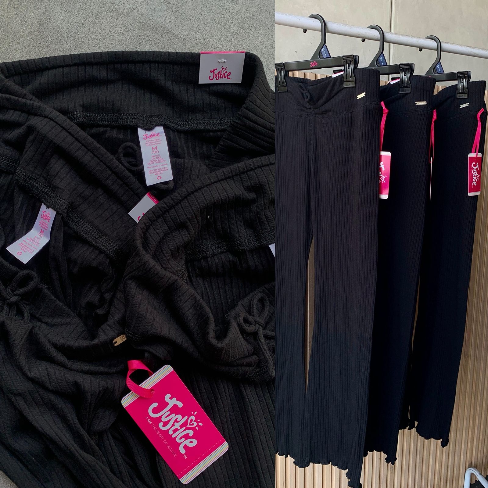 Justice Girls Ribbed Pants