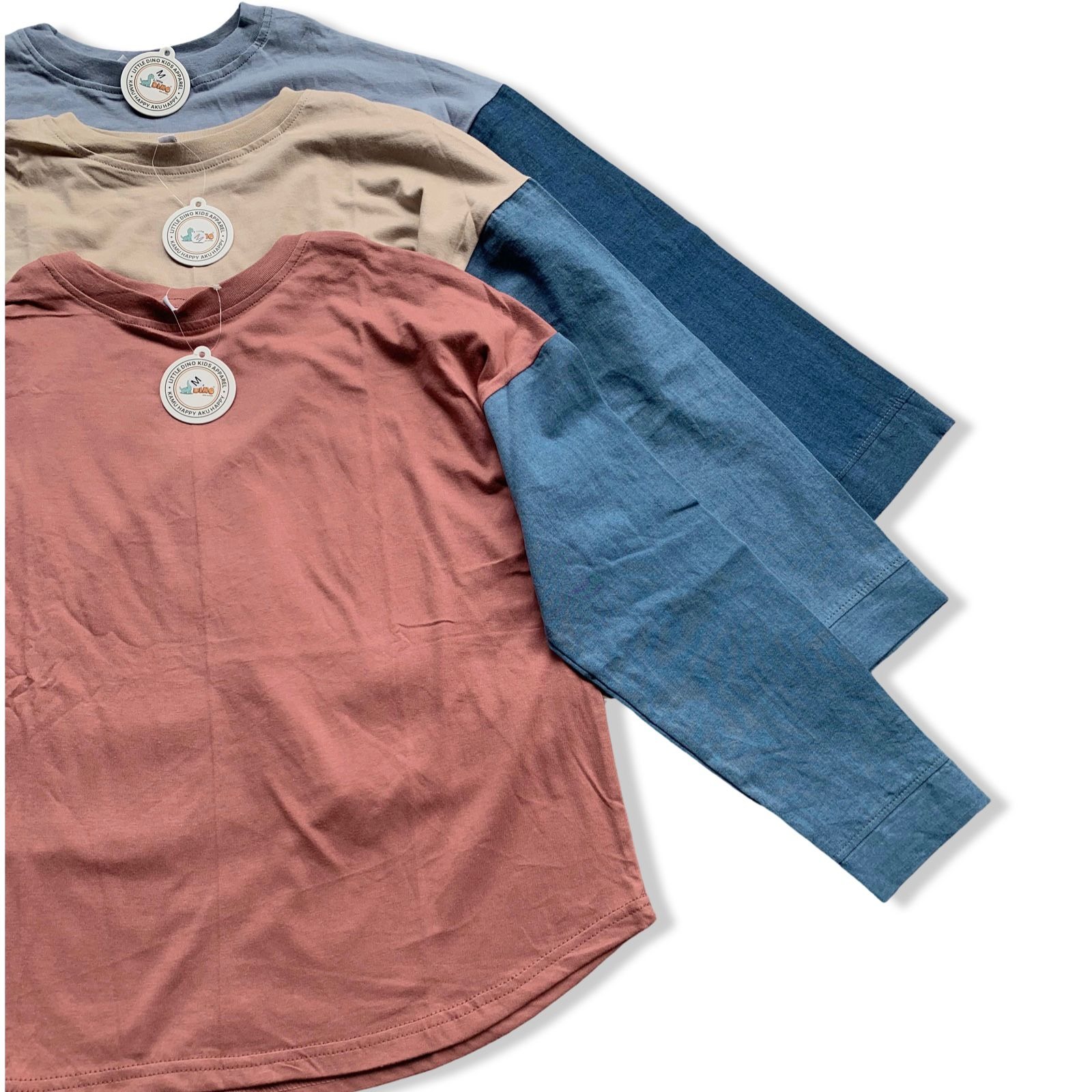 Girls Oversize Two Tone Long Sleeve
