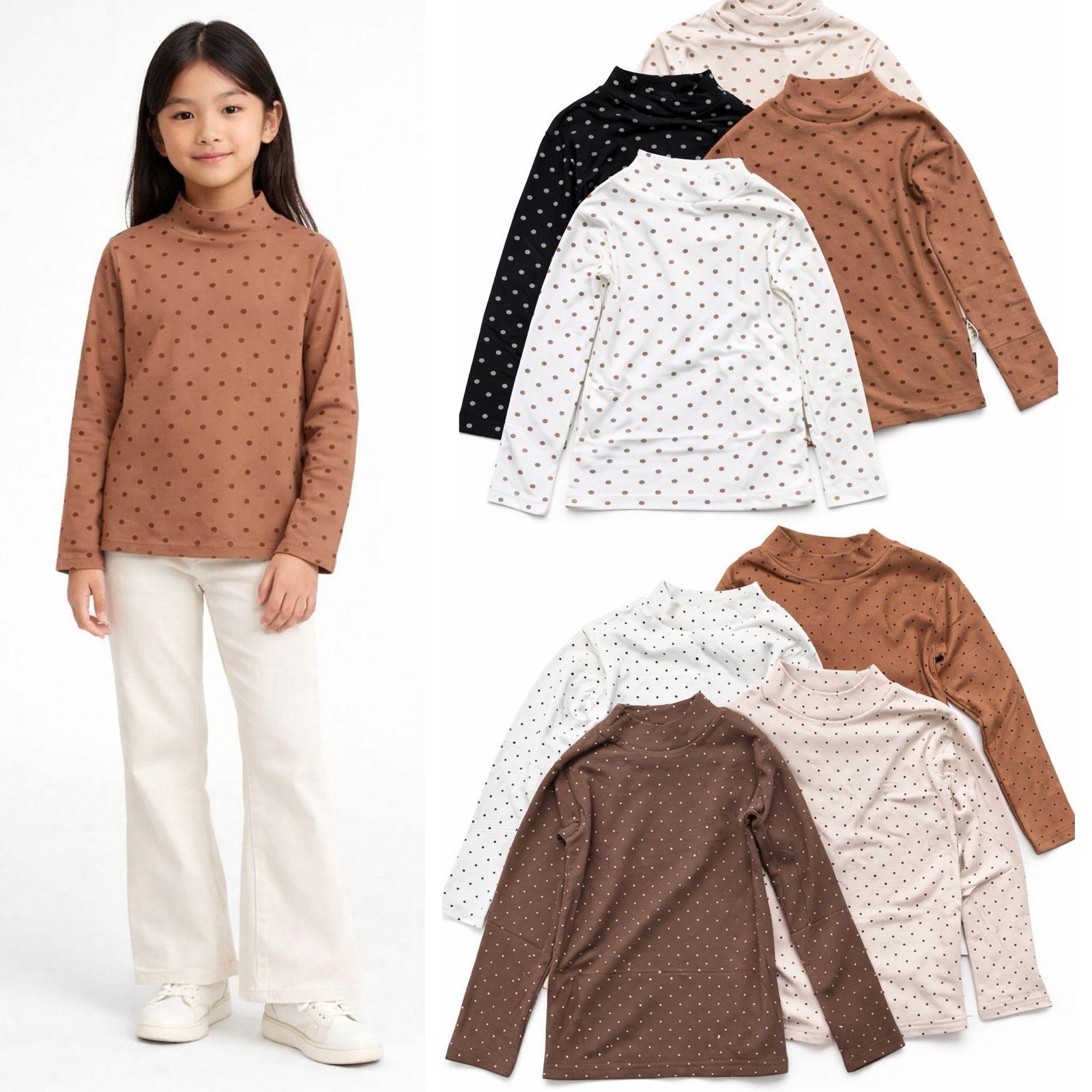 Girls Polka Longsleeve Top