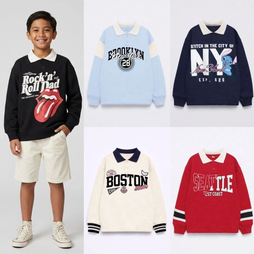 Image of NMKids Kaos Kerah Lengan Panjang