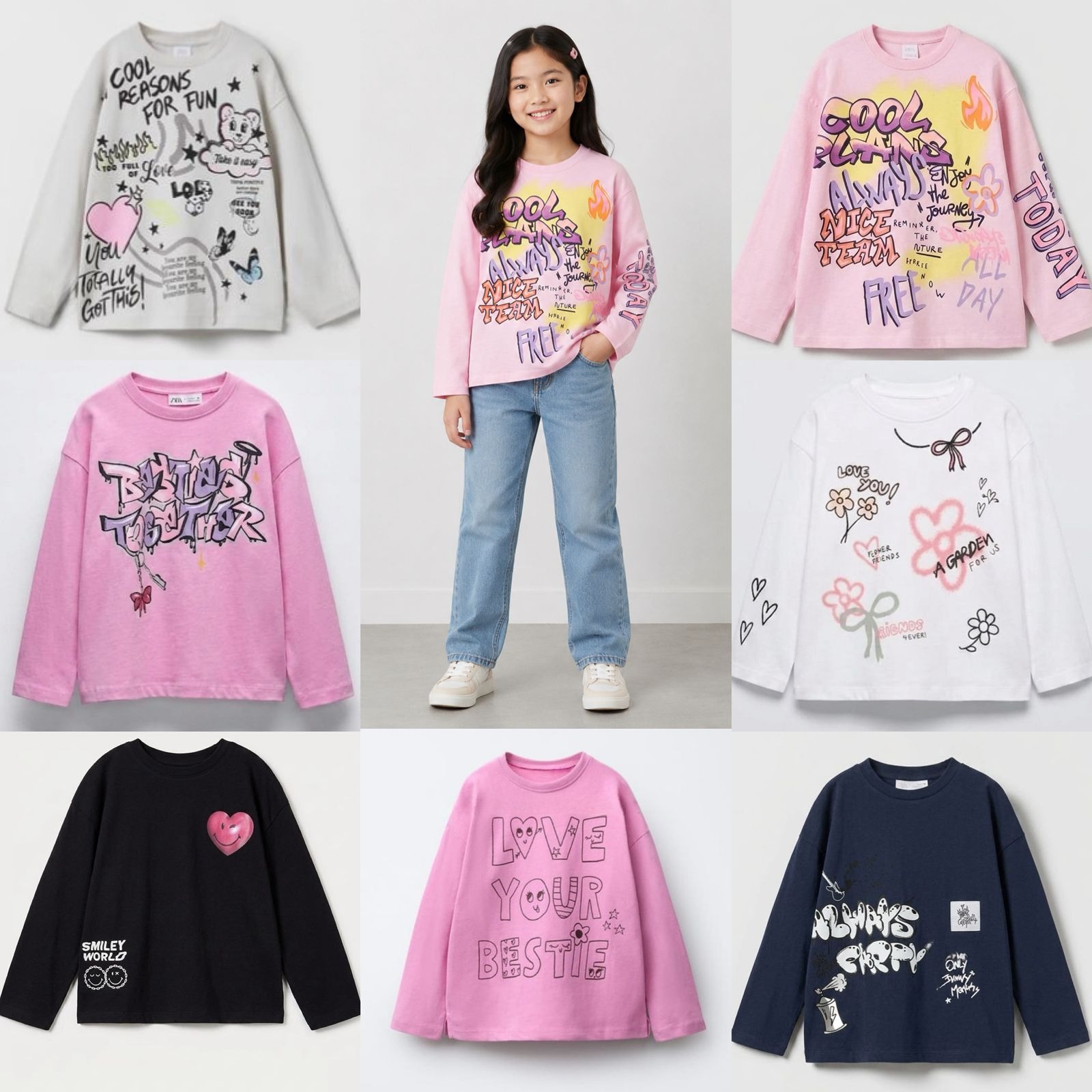 ZR Girls Kaos Lengan Panjang