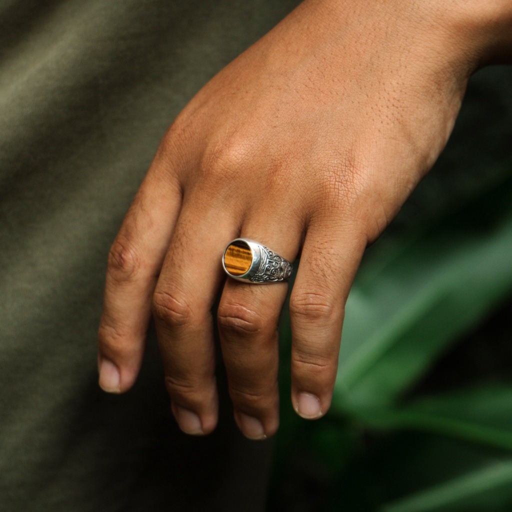 Garuda Naga Tiger Eye Ring