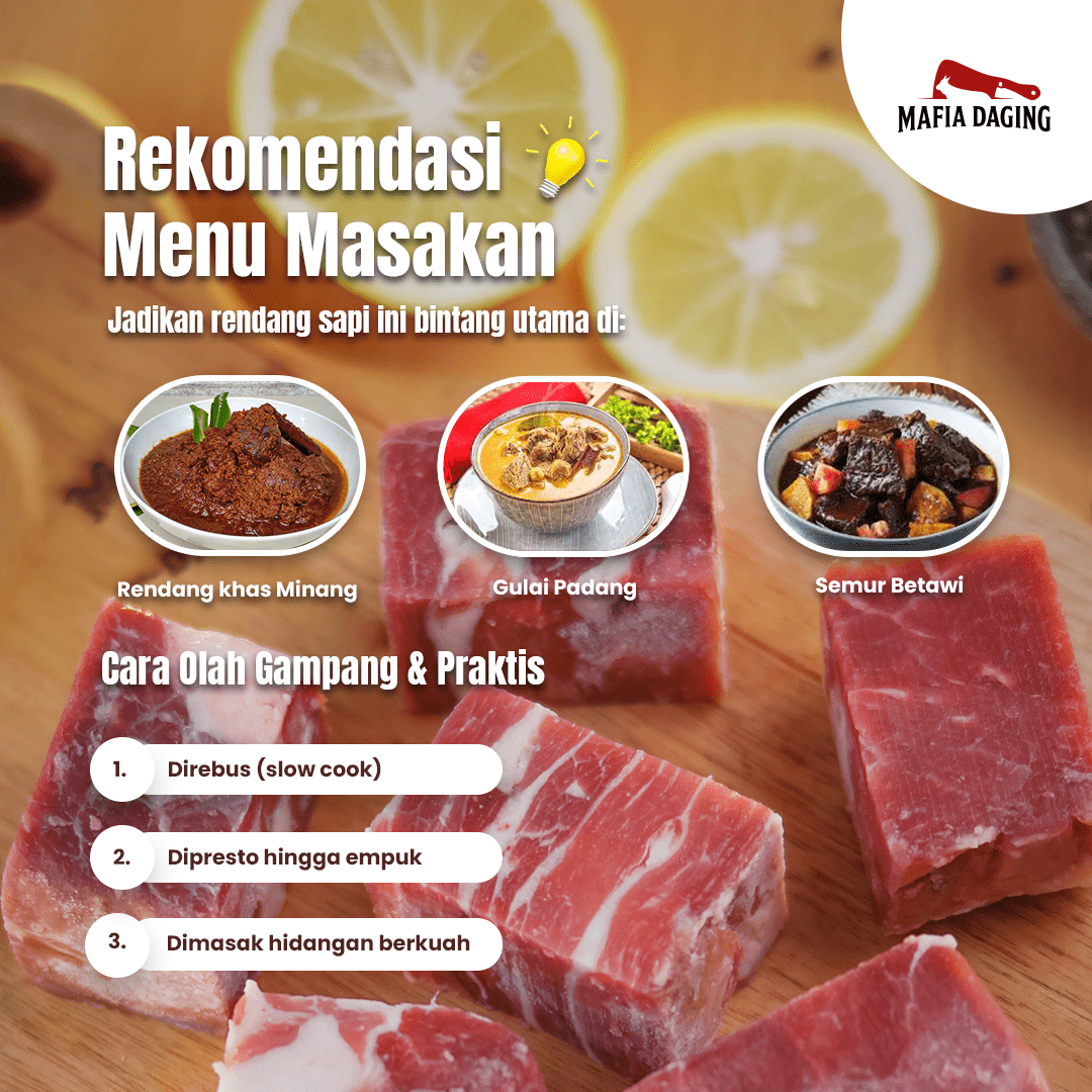 [Mafia Daging] DAGING RENDANG SEMUR EMPAL SOTO SAPI IMPOR AUSTRALIA 1 kg