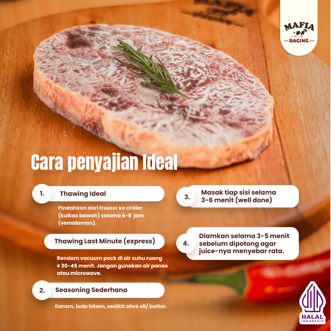 [Mafia Daging] Wagyu Daging Steak Sirloin Meltique Prime Cut 200gr