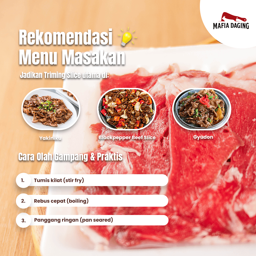 [Mafia Daging] HARGA PROMO!!! Trimming Beef Slice 1 kg