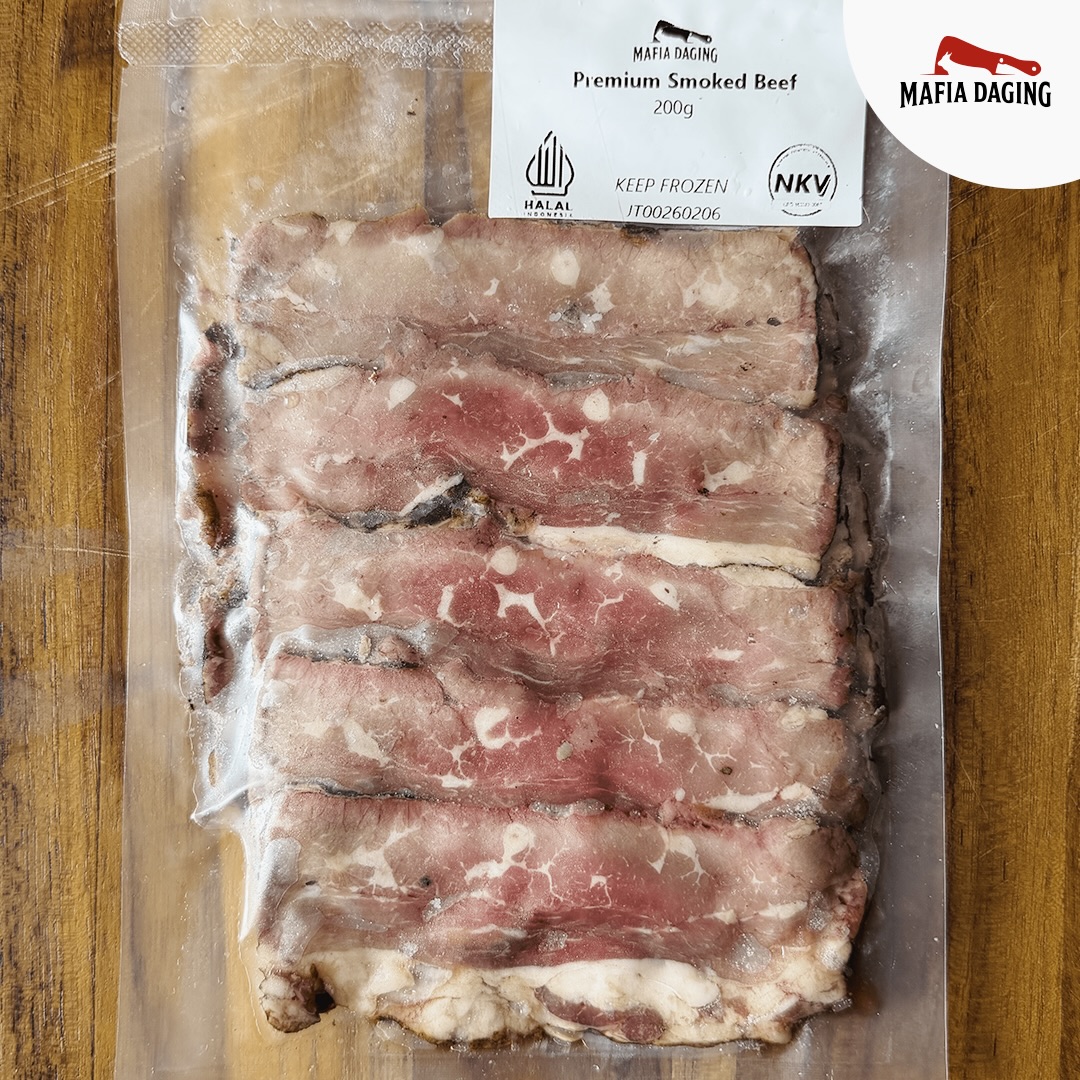 [Mafia Daging] Premium Smoked Beef / Smoked Beef Slice / Daging Sapi Asap / Smoked Beef Bacon Halal 200g