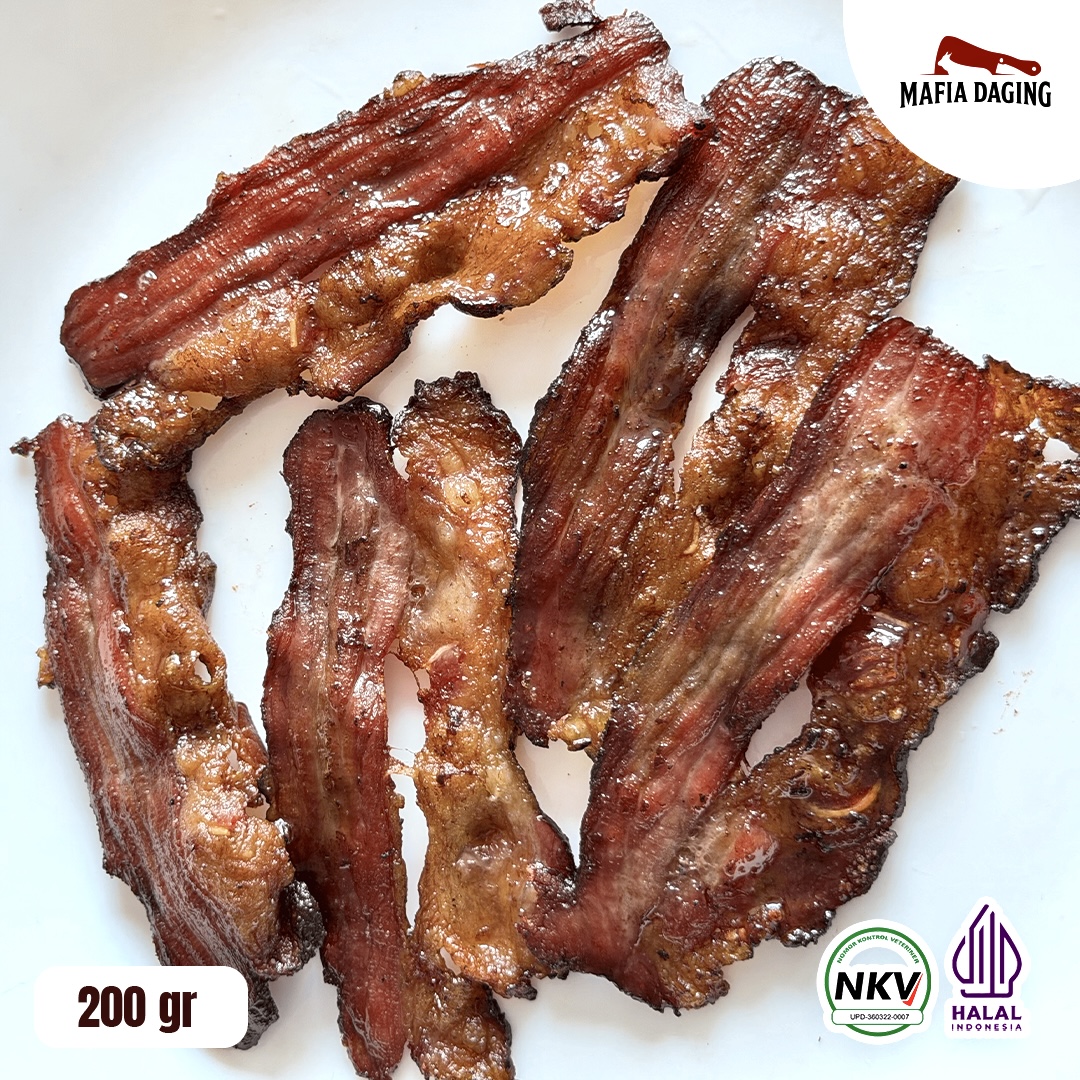 [Mafia Daging] Premium Smoked Beef / Smoked Beef Slice / Daging Sapi Asap / Smoked Beef Bacon Halal 200g