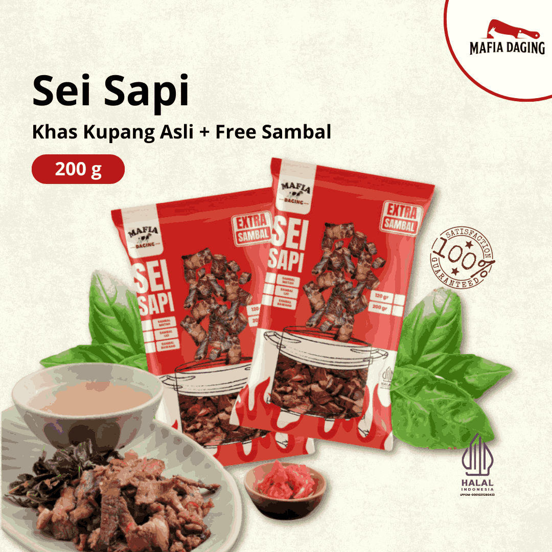 [Mafia Daging] Sei Sapi / Daging Sapi Asap Frozen Food - 200g