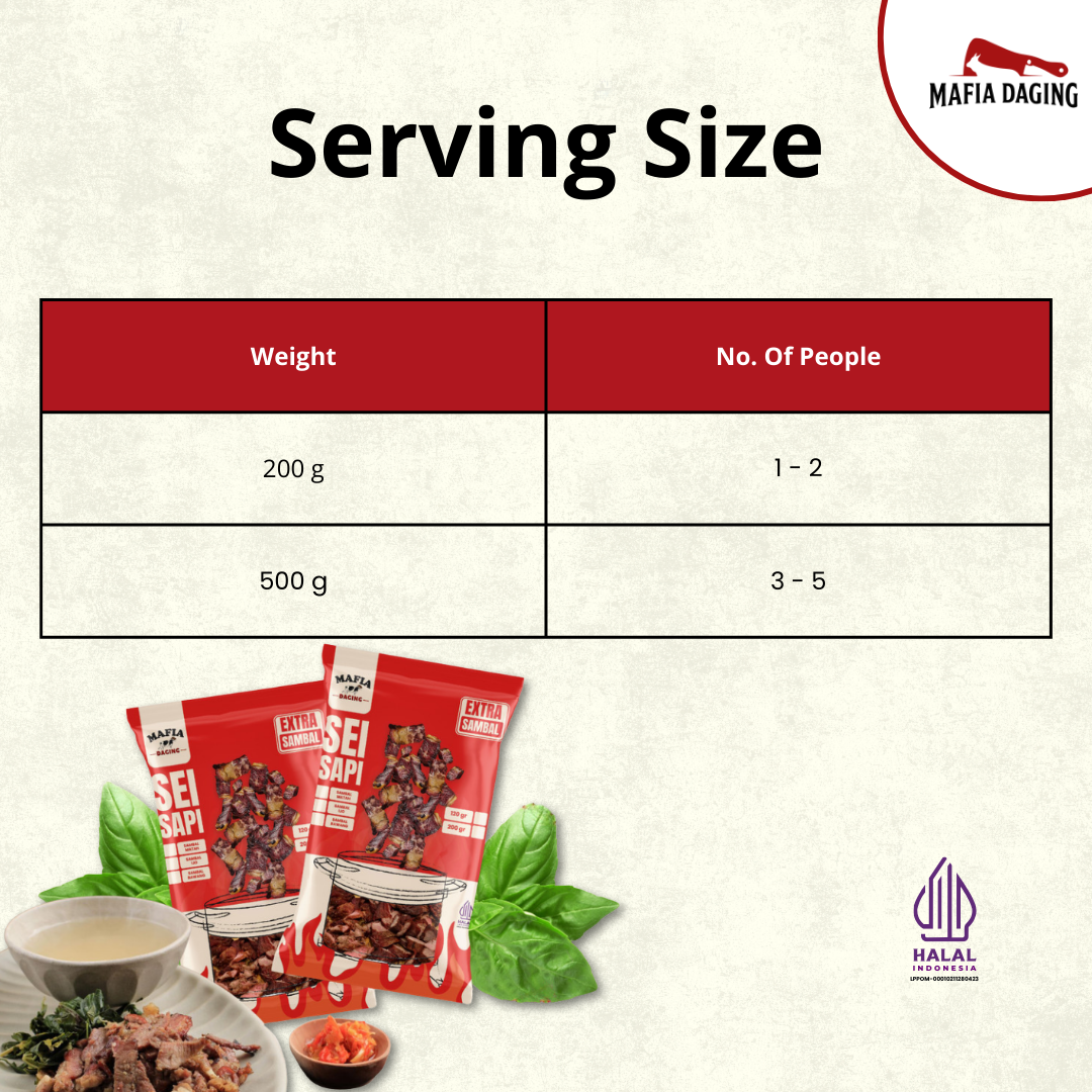 [Mafia Daging] Sei Sapi / Daging Sapi Asap Frozen Food - 200g