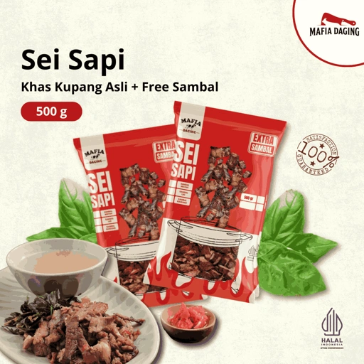 Image of [Mafia Daging] Sei Sapi / Daging Sapi Asap Frozen Food - 500g
