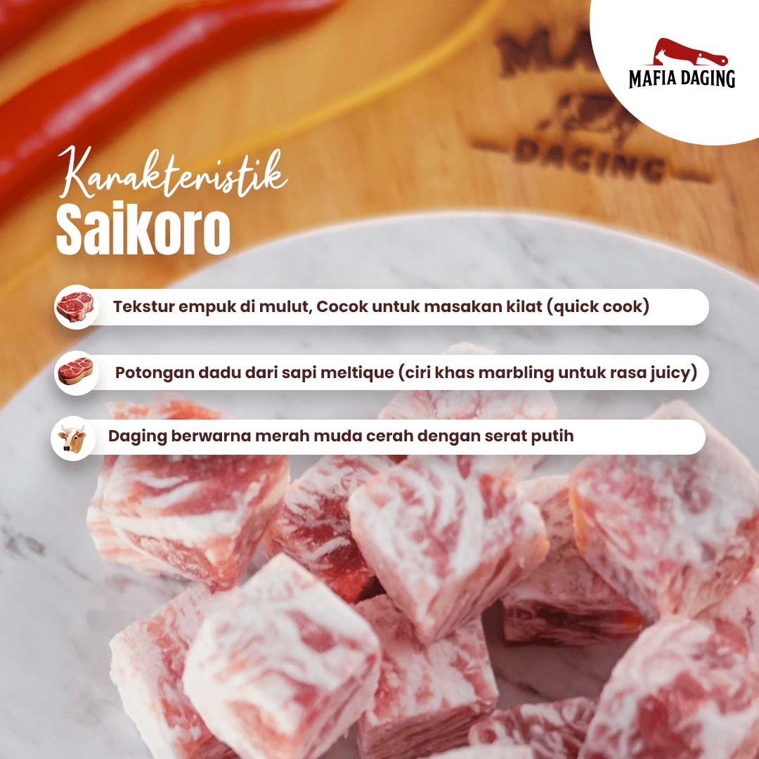 [Mafia Daging] Saikoro Beef Wagyu Meltique Cube Premium 250 g
