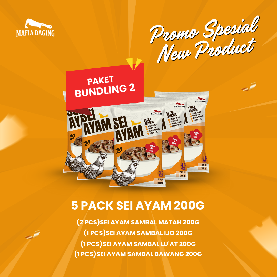 [Mafia Daging] Promo Paket 5 Rasa Komplit Spesial New Product Sei Ayam 200g - Bundling 2
