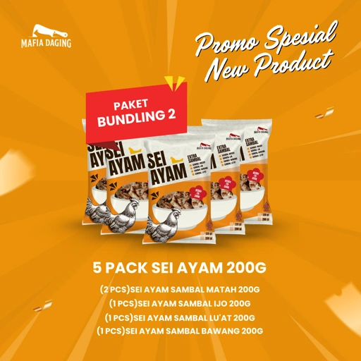 Image of [Mafia Daging] Promo Paket 5 Rasa Komplit Spesial New Product Sei Ayam 200g - Bundling 2