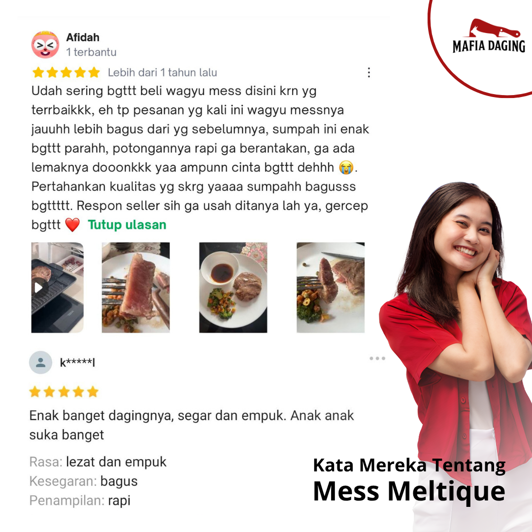 [Mafia Daging] PROMO!! Mess Meltique 1kg Kualitas Premium isi 10 potong