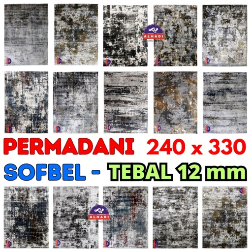 Image of Alhadi Permadani 240cm x 330cm Tebal 12mm Karpet Lantai Sofbel Lembut Empuk Padat Abstrak Modern