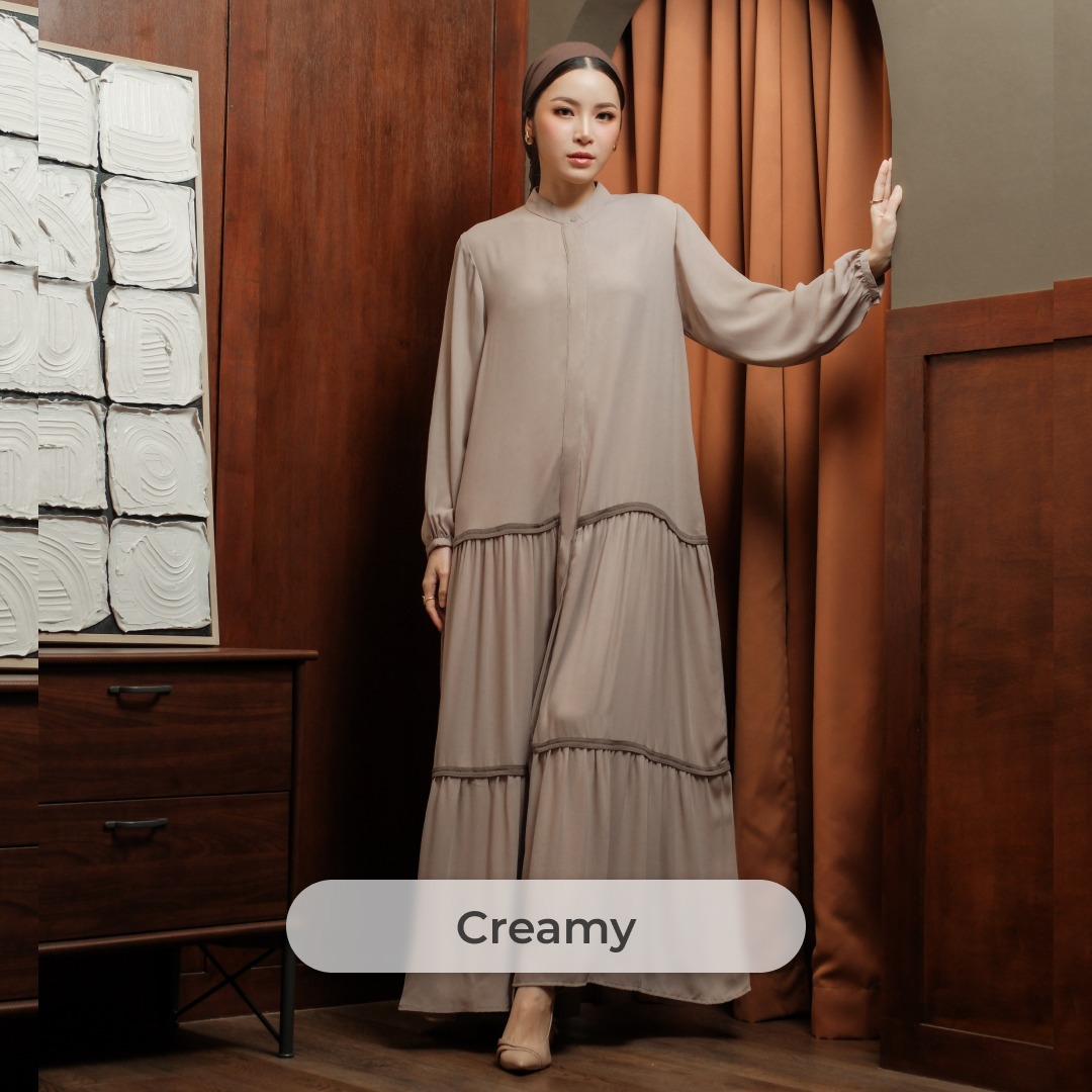 Deyn Scarf - Hanna Dress - Creamy