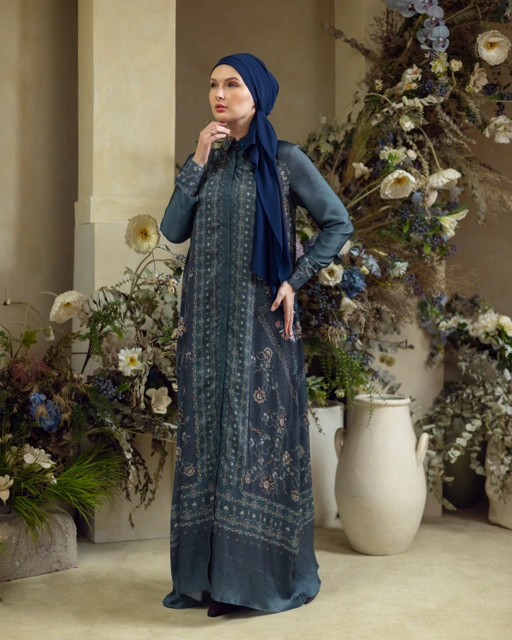 Image of Deyn Scarf - Nada Dress - Sapphire