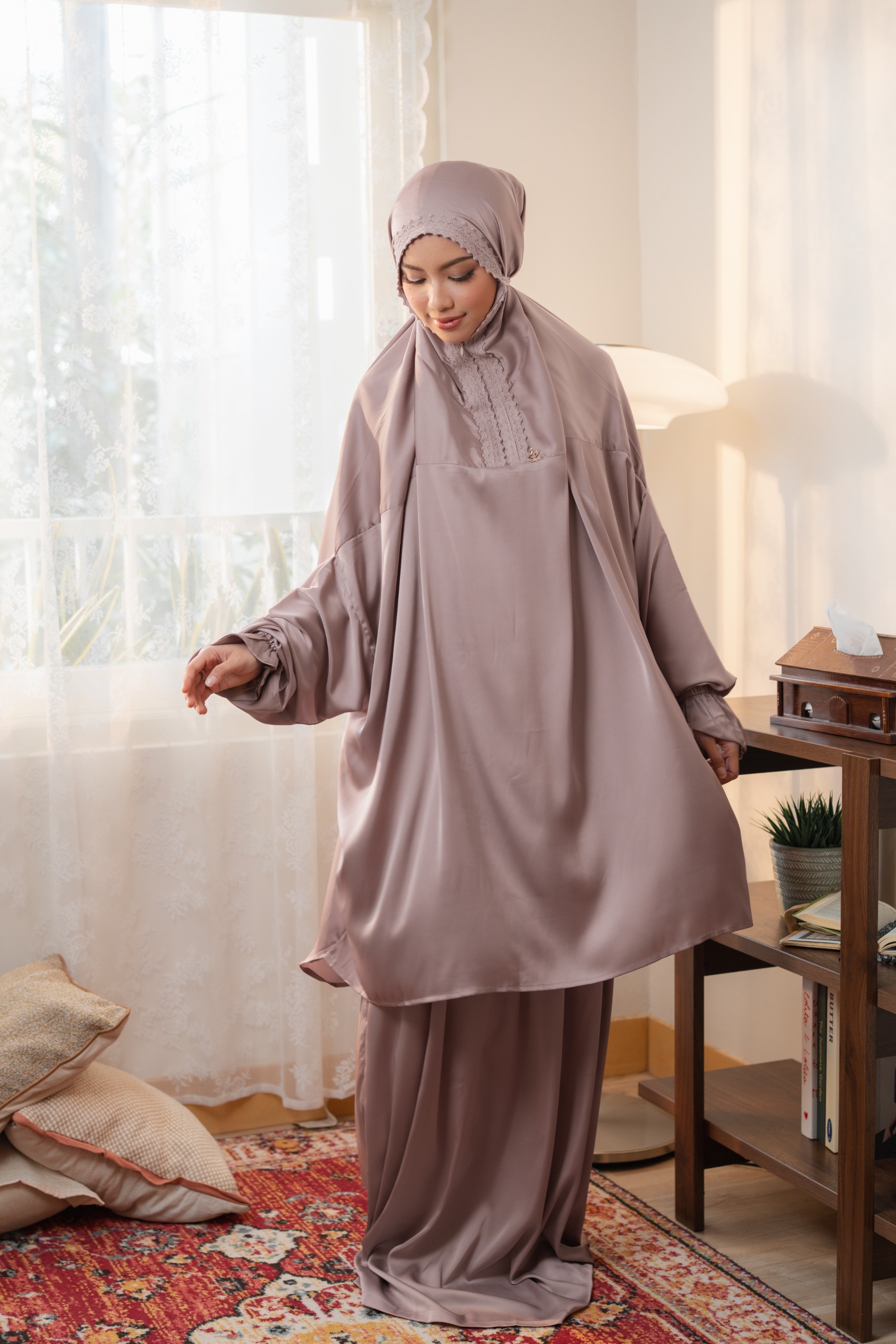 Deyn Scarf - Aida Prayer Robe - Tearose