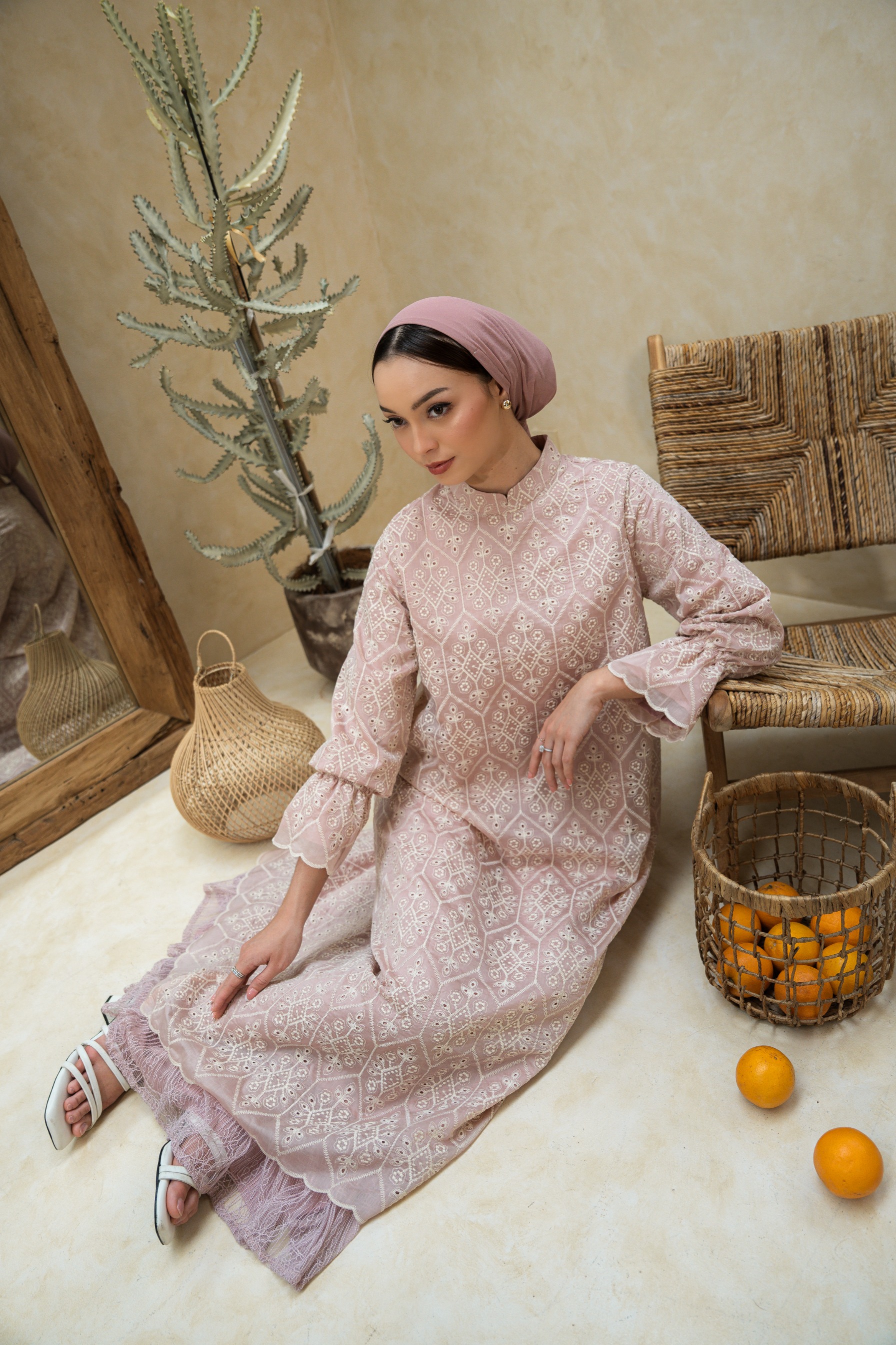 Deyn Scarf - Anara Dress - Dusty