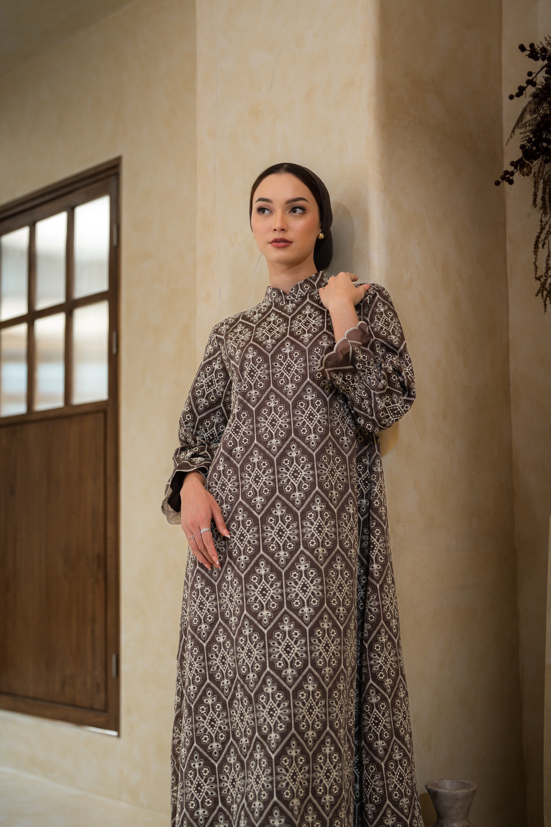 Deyn Scarf - Anara Dress - Coffee