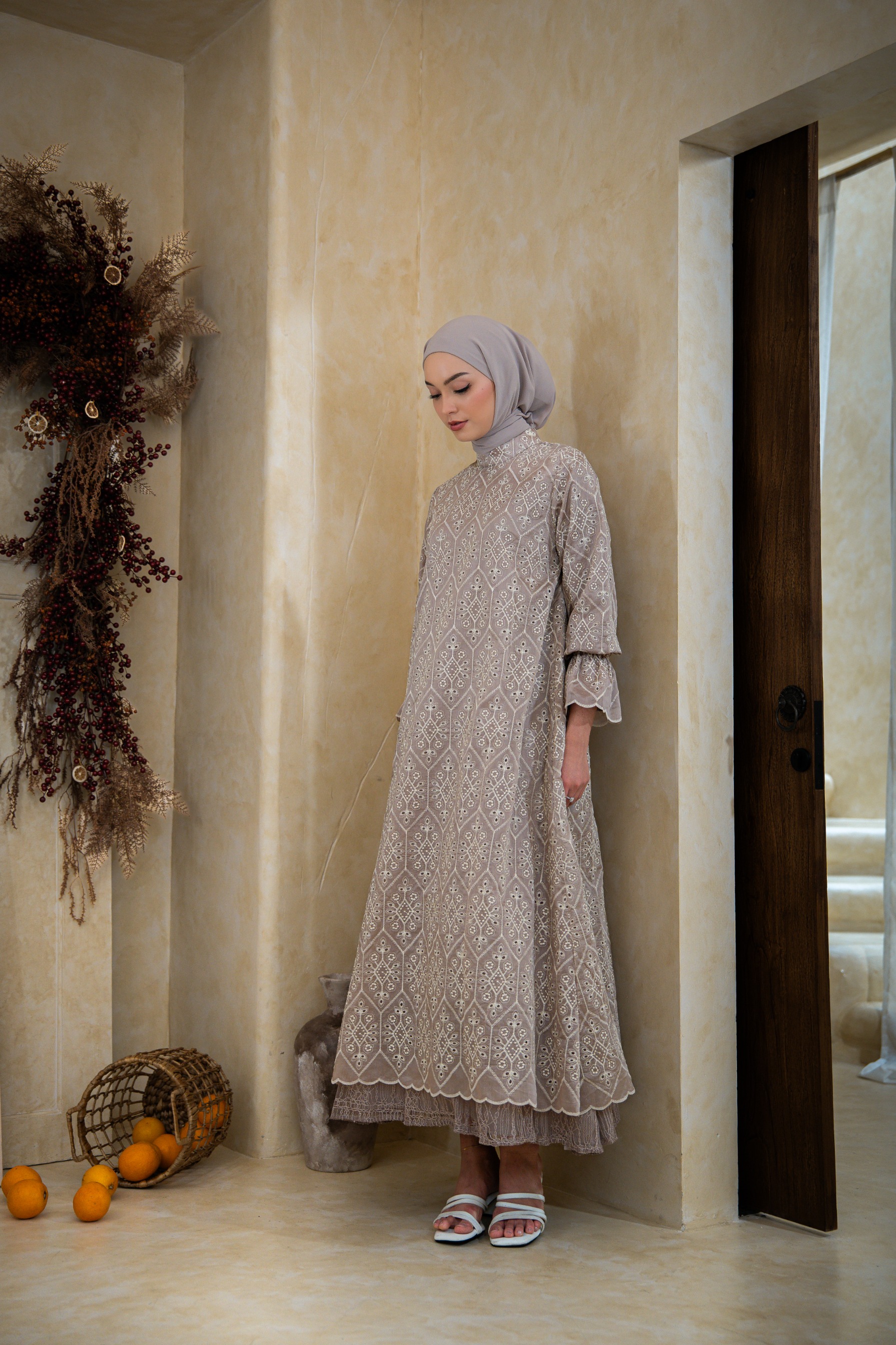 Deyn Scarf - Anara Dress - Clay
