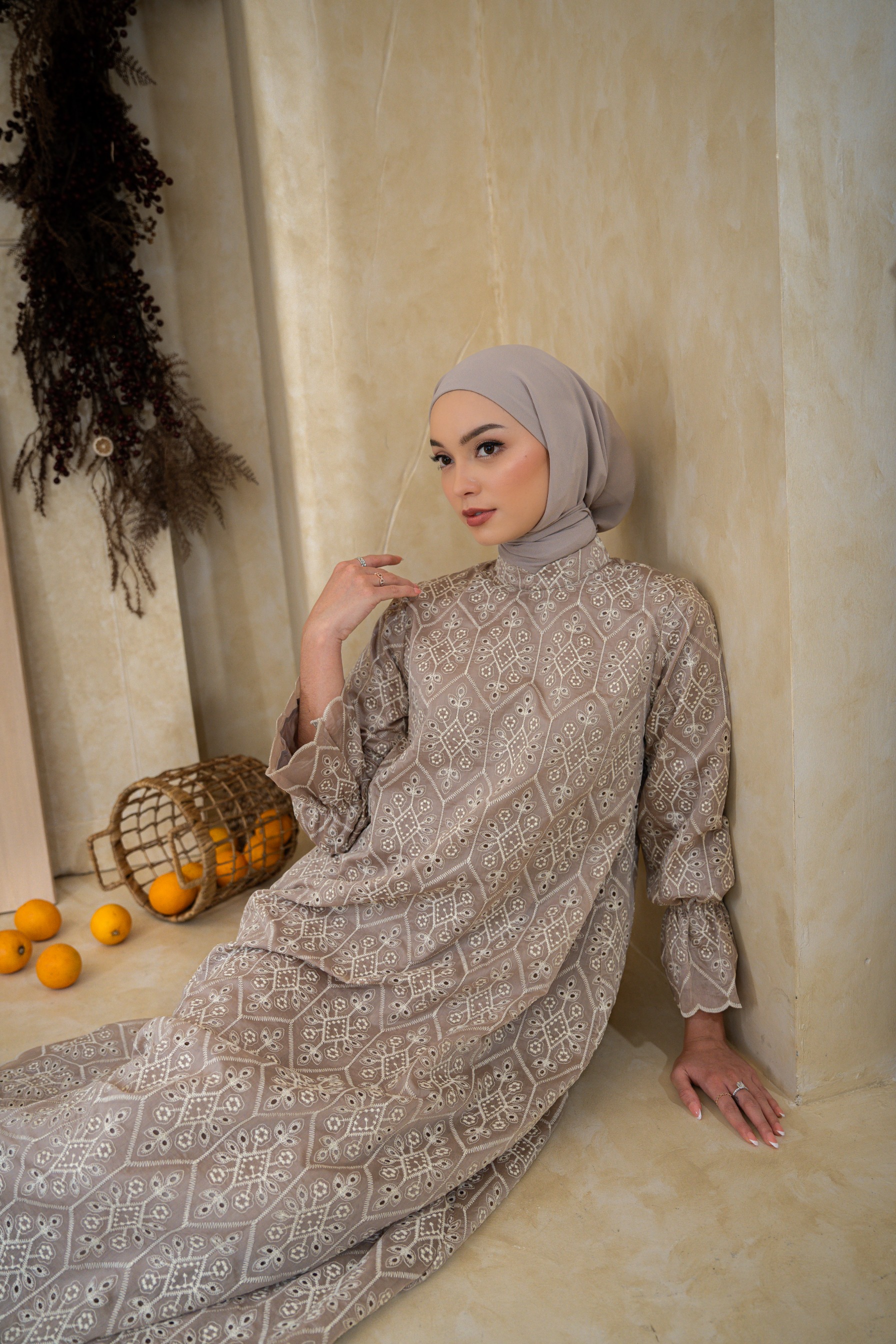 Deyn Scarf - Anara Dress - Clay
