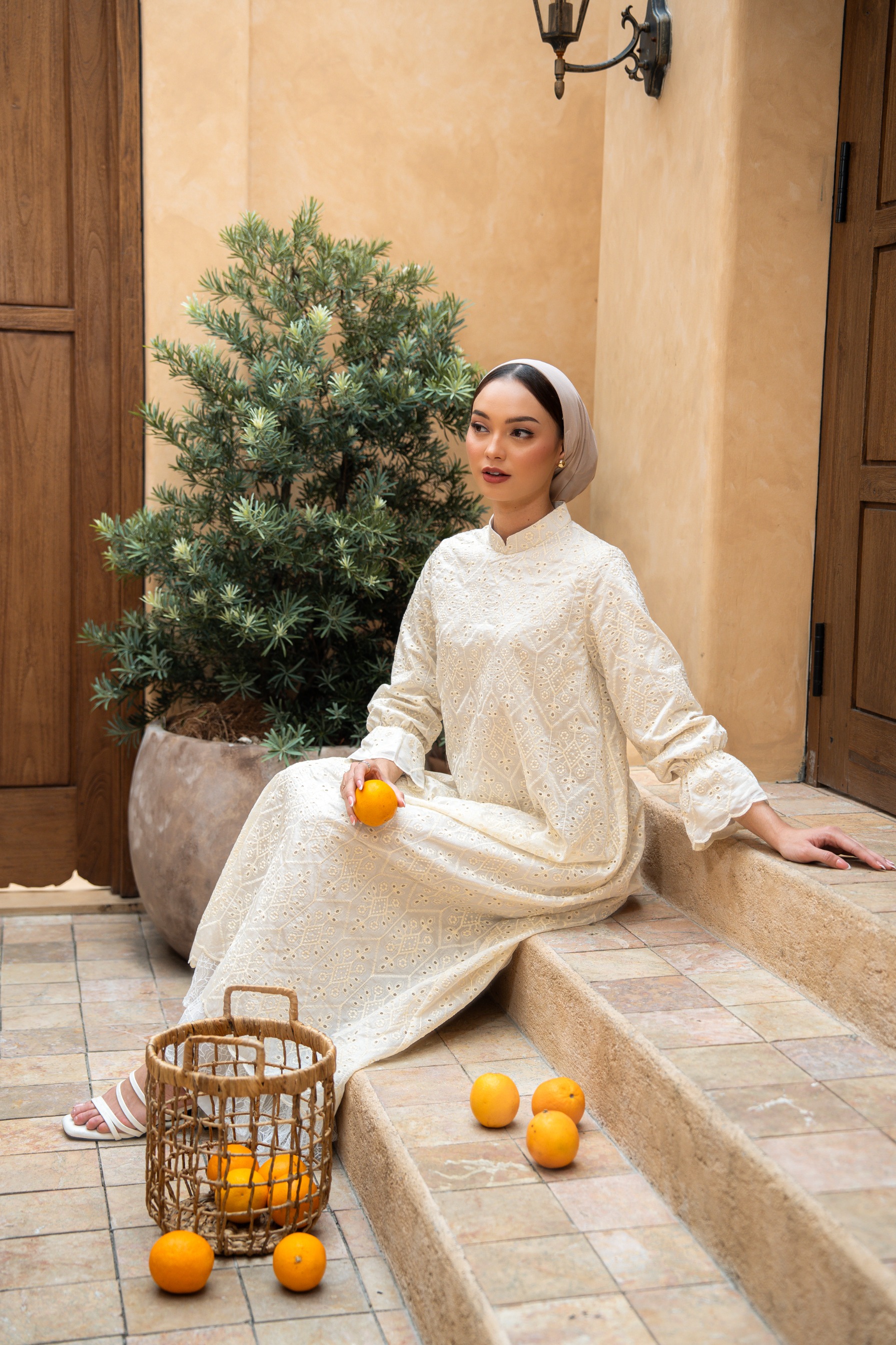 Deyn Scarf - Anara Dress - Vanilla