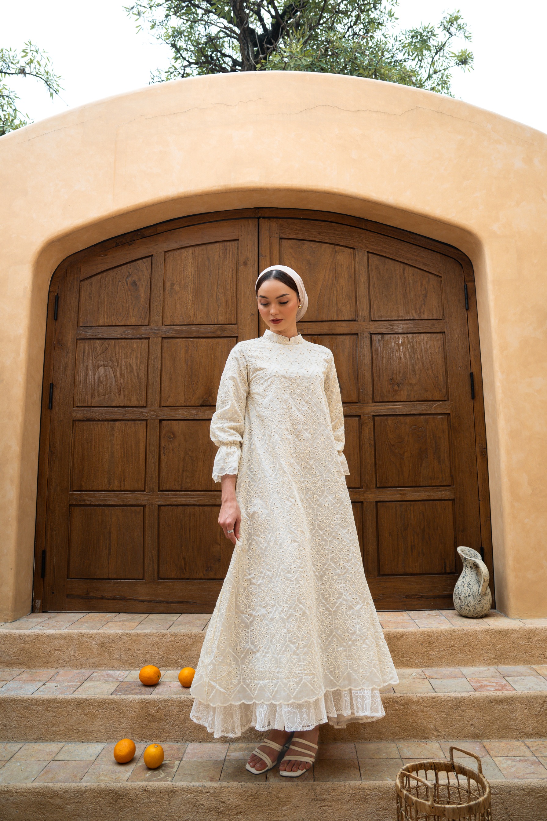Deyn Scarf - Anara Dress - Vanilla