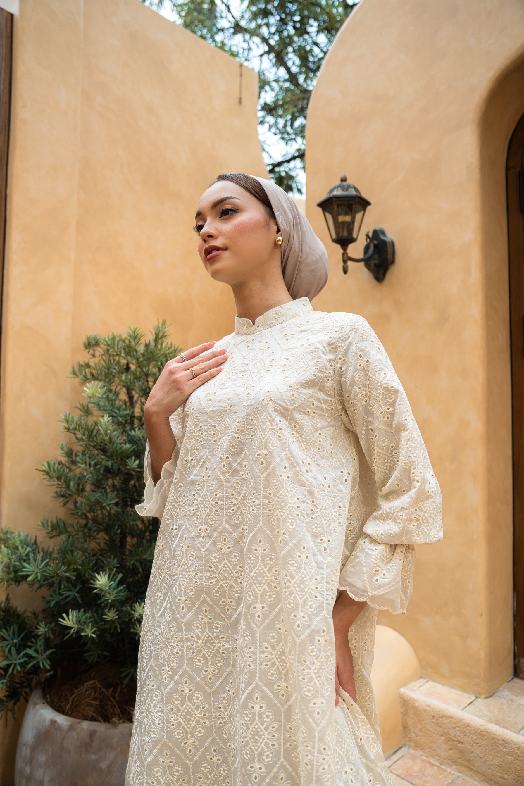 Deyn Scarf - Anara Dress - Vanilla