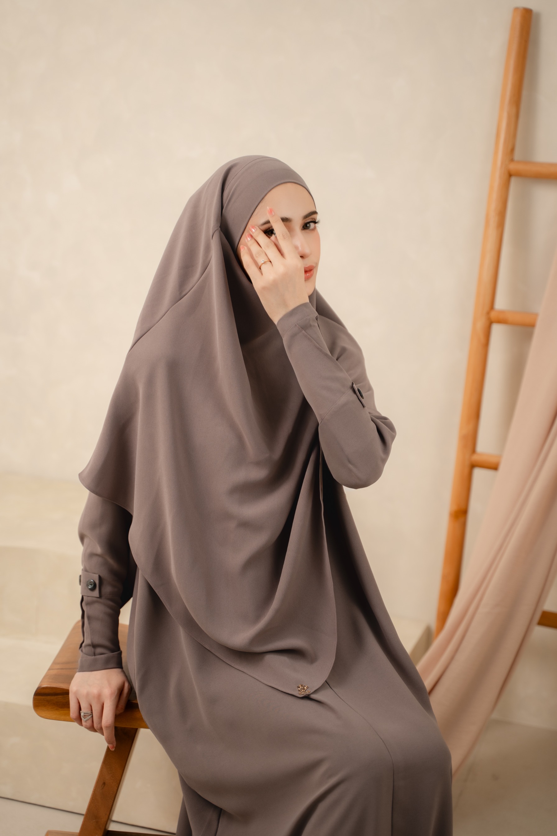 Deyn Scarf - Hawwa Abaya Set - Mocha