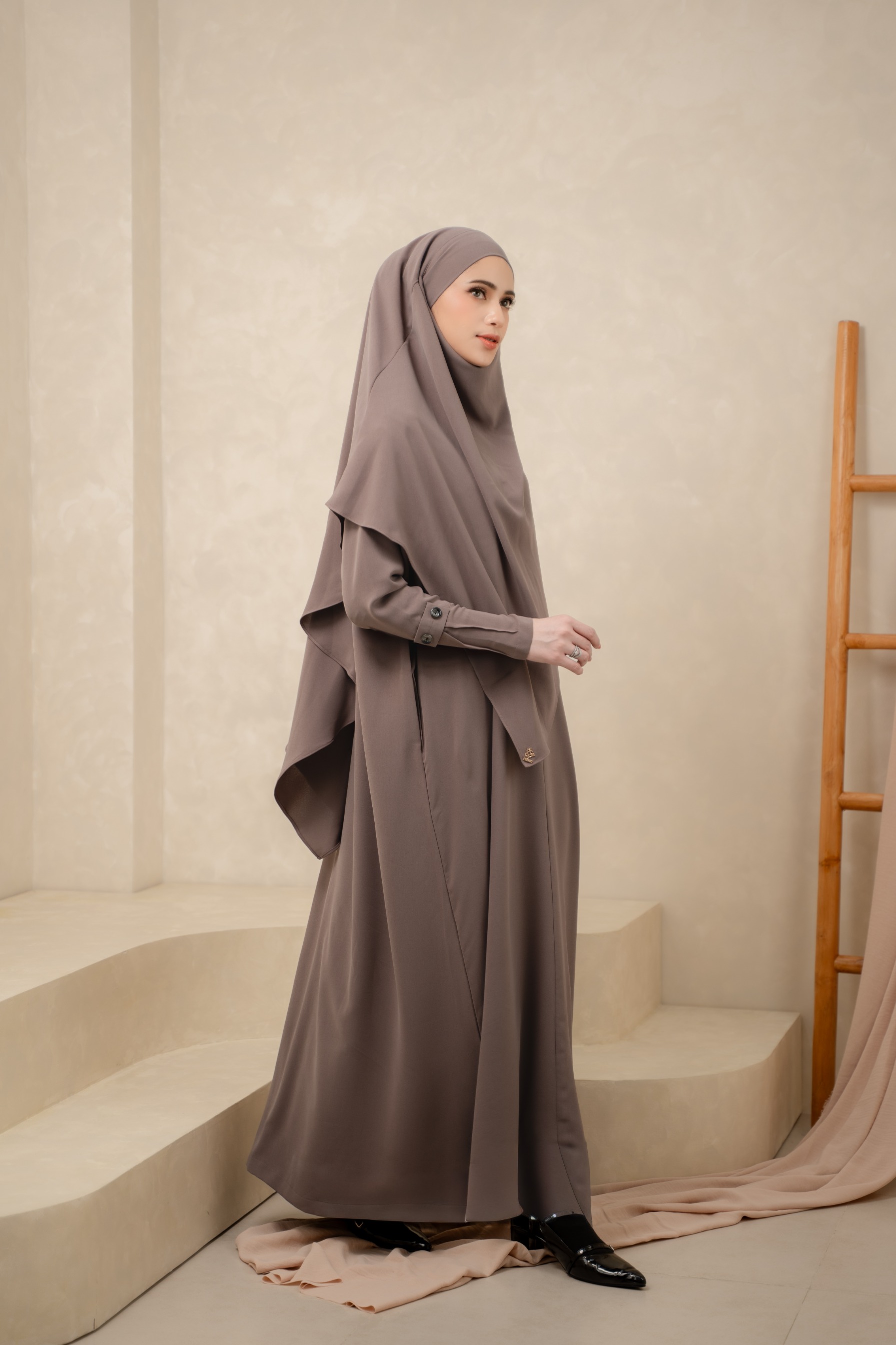 Deyn Scarf - Hawwa Abaya Set - Mocha