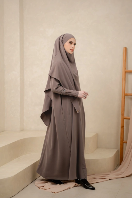Image of Deyn Scarf - Hawwa Abaya Set - Mocha