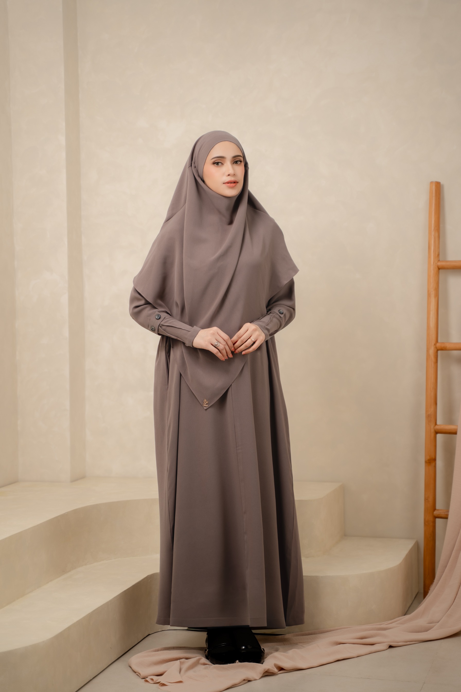 Deyn Scarf - Hawwa Abaya Set - Mocha