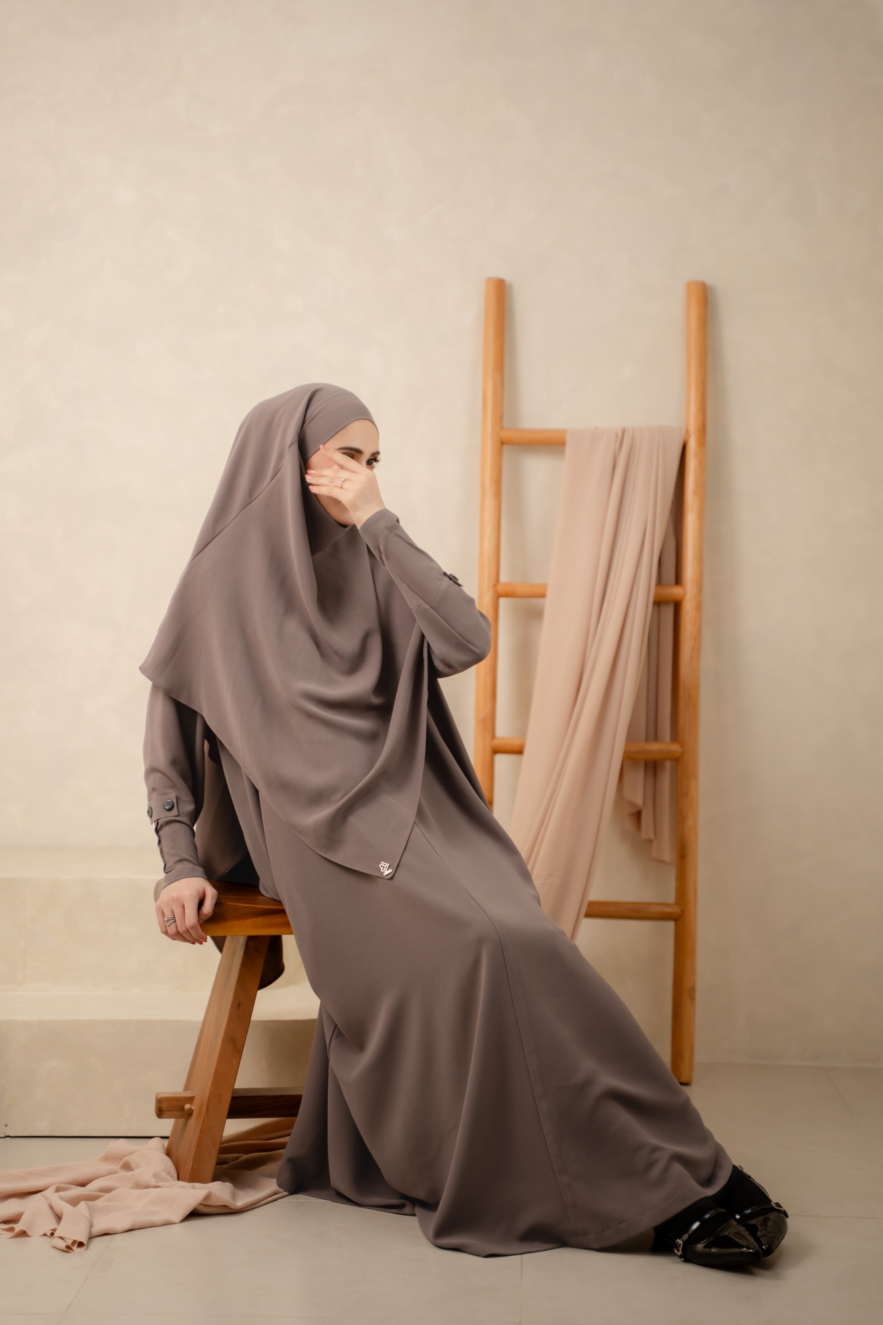 Deyn Scarf - Hawwa Abaya Set - Mocha