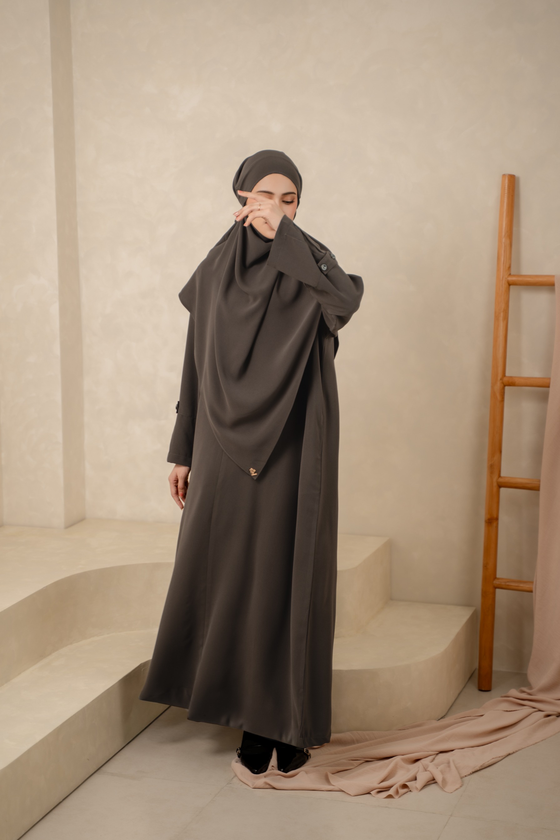 Deyn Scarf - Hawwa Abaya Set - Coffee